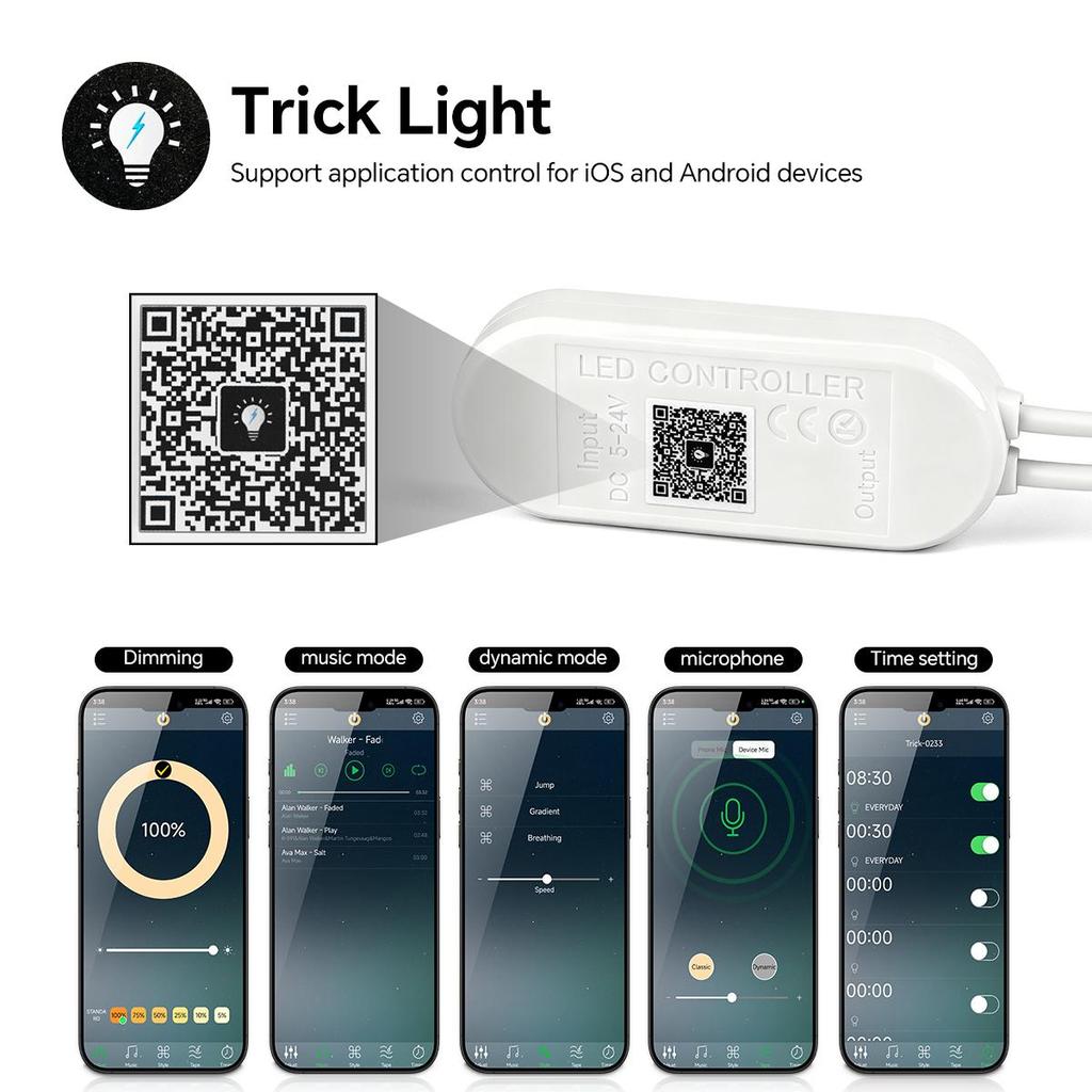 Bluetooth APP a RF Dálkově Stmívatelné COB LED Neonové Páskové Světlo Pro Akustický Dřevěný Laťkový Panel TV Pozadí Nástěnný Panel a Dekorace Skříně