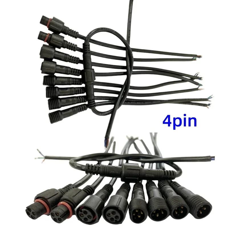 5/10/20/50 Pairs Male To Female 40cm Length Waterproof Cable 2pin 3pin 4pin 5pin Led Connector Black Wire for LED Strip Light WP