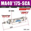 Mini Stainless Steel Pneumatic Cylinder MA Series (16-40mm Bore, 50-200mm Stroke)