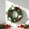 LED Christmas Wreath with PVC Pine Cones – Elegant Hanging Holiday Decoration for Windows