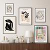 Volto Astratto Donna Linea Estetica Piante Boemia Poster Pittura su Tela Stampa Artistica Murale Immagine per Soggiorno Decorazione Casa