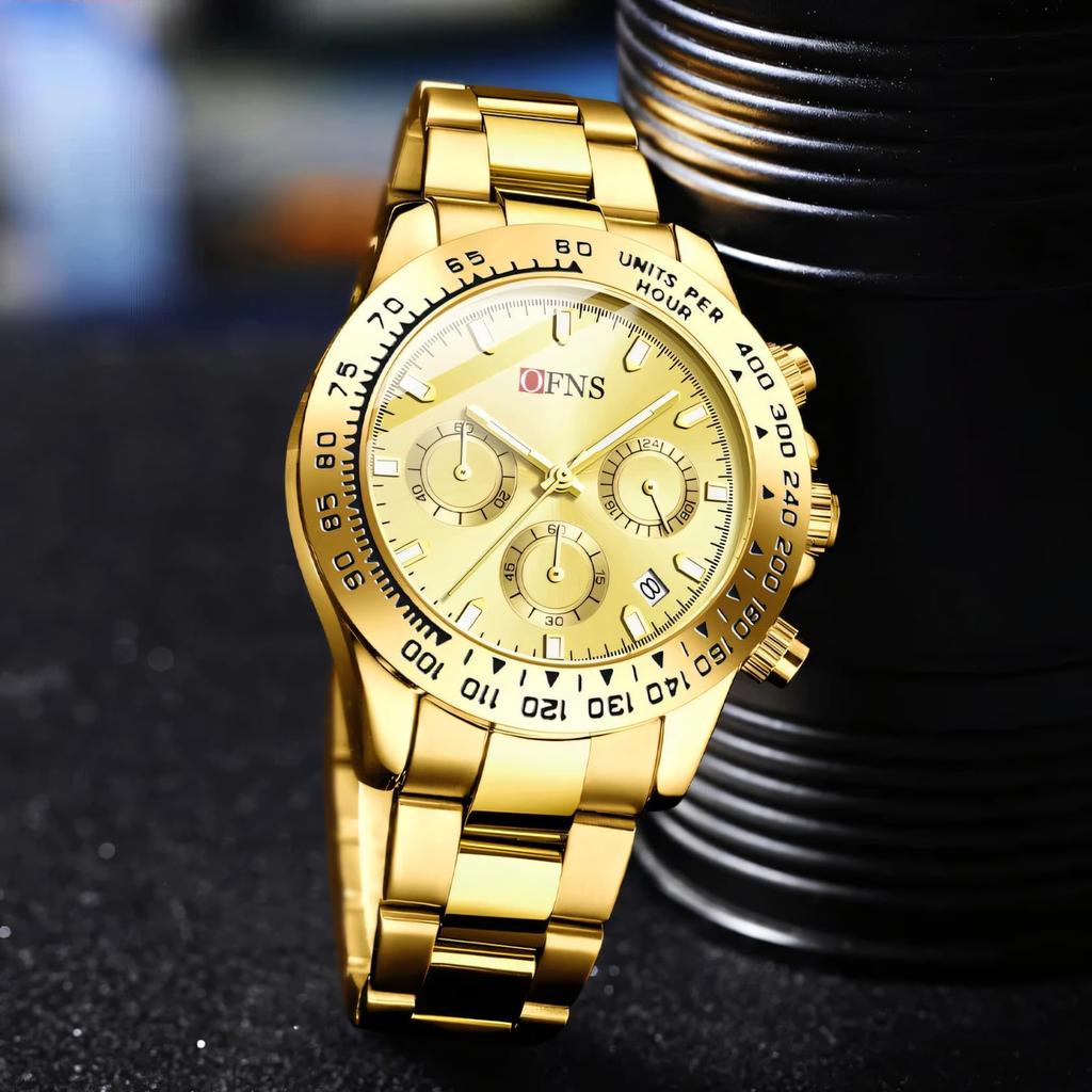 Luxury Man Watch Quartz Waterproof Luminous Date Chronograph Stainless Steel Men Wristwatch Military Sports Men's Watches