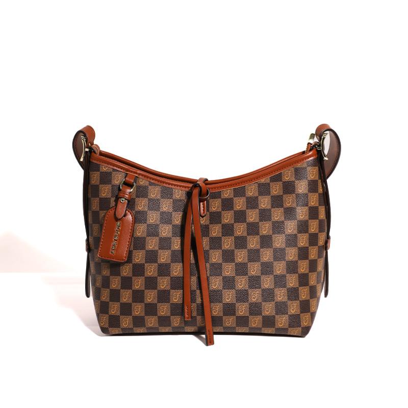 

Новая женская сумка модная вместительная сумка-тоут в клетку высококачественная текстура универсальная дорожная наплечная сумка