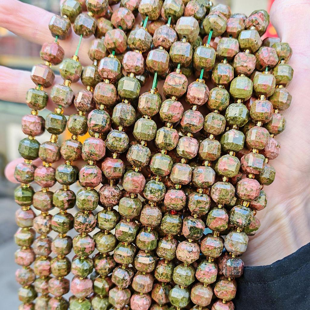Naturstein Kristall facettierte Würfelperlen - 5,5mm, 7mm & 9mm Größen