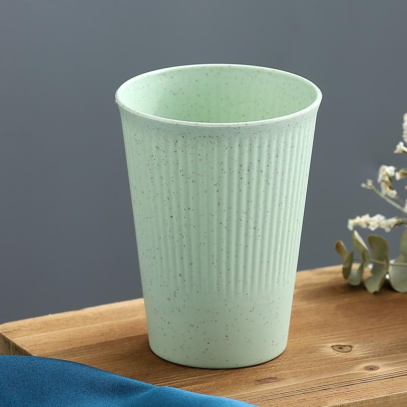 

Пшеничная соломенная полоска пара стаканов для воды многофункциональная кружка для молока и кофе бытовая пластиковая кружка для ополаскивателя рта аксессуары для питья 401-500ml