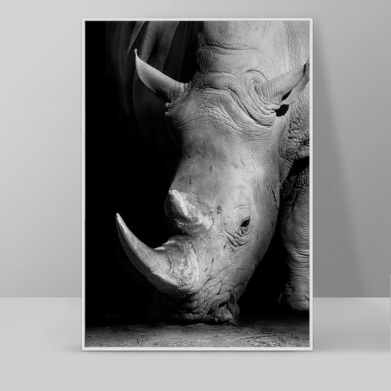 Modern Black And White Lion Elephant Deer Zebra Poster Canvas Painting Nordic Animals Wall Picture For Living Room Home Decor