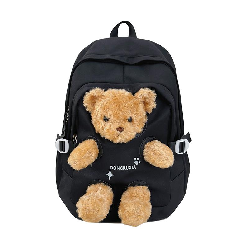 Bear Large Capacity Student School Bag Junior High School High School Student Backpack Travel Backpack