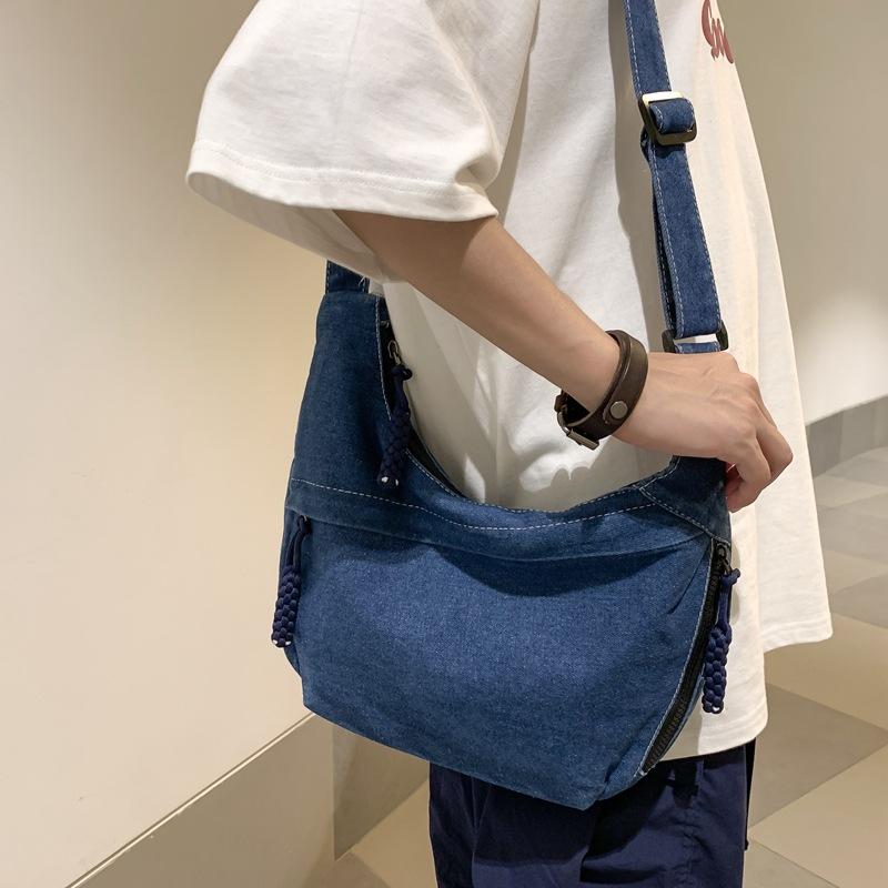 Denim Art Daily Commuter Small Satchel Four Seasons Tooling Dumplings One Shoulder Crossbody Bag
