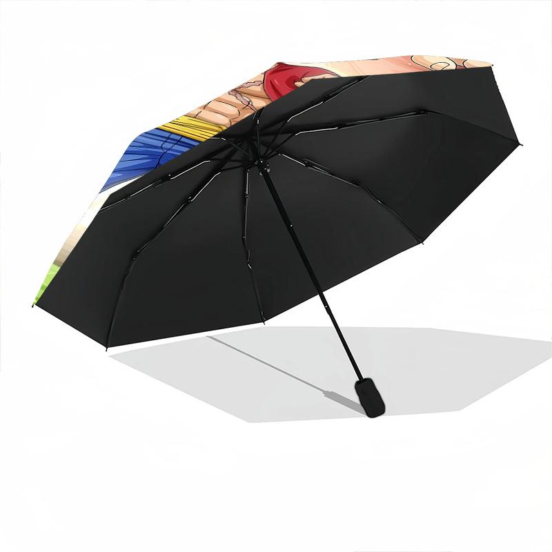 1 PC Automatic Folding Umbrella - One Piece Monkey D Luffy Pattern Portable Foldable Design With 8 Ribs Christmas Birthday Gifts