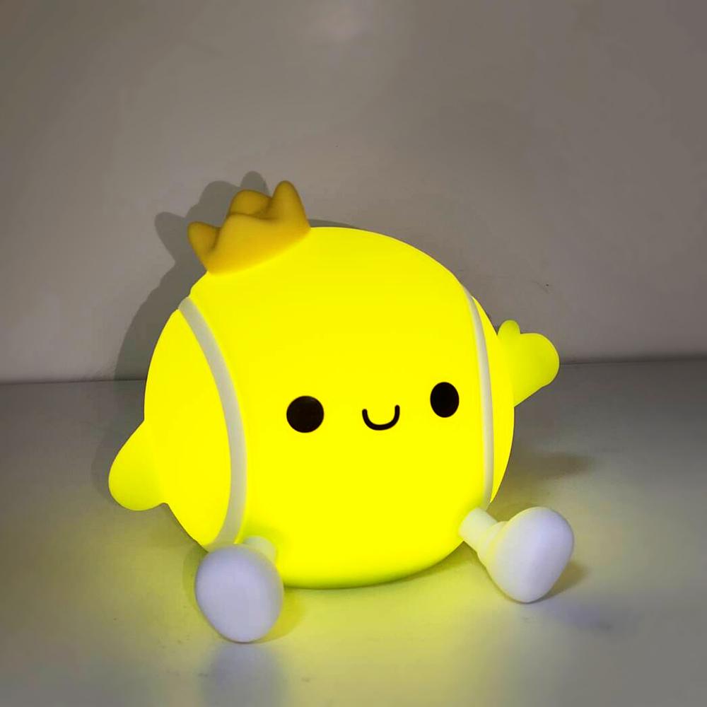 LED Tennis Nachtlicht für Babyzimmer Kleinkind Spaß Fußball Silikon Schlaflampe Wiederaufladbare Nachttisch Touch Lampe für Zimmer