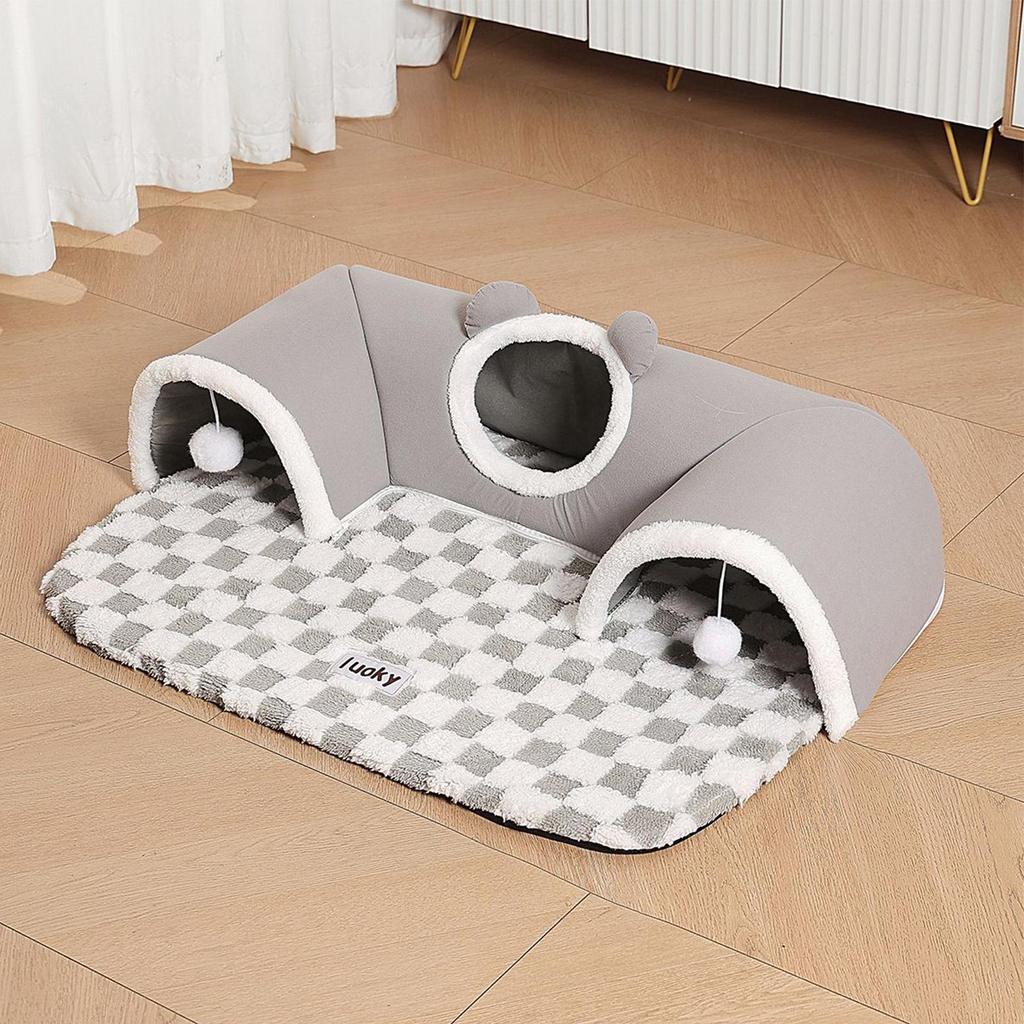 Cat Tunnel Kitten Bed Tunnel For Indoor Cats Pet Supplies Interactive Toys Sleeping Mat For Small Animal Puppy Boredom