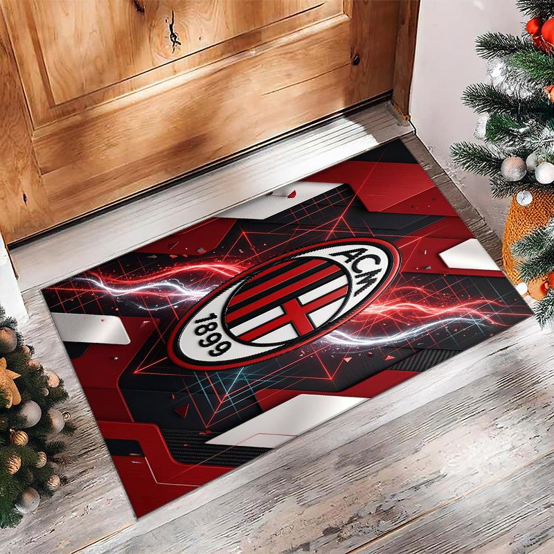 AC Milan Printed Flannel Area Rug Non Slip Soft Polyester Floor Carpet Indoor Decor Mat for Bedroom Living Room Sofa Game Room Home Decoration