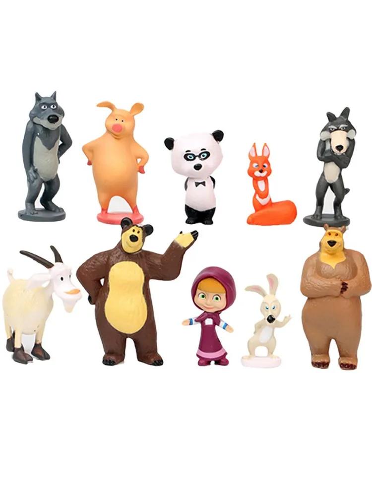 Set of figures Masha and Bear anime figures toys for children 10pcs