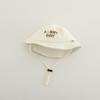 Kids Embroidered Letter Bucket Hat Wide Brim Sun Protection Cap With Windproof Strap For Spring Autumn Outdoor