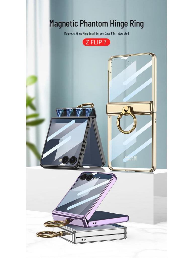Samsung Z Flip7 Clear Folding Case - Full Coverage, Anti-Fall Protection