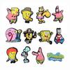 12pcs SpongeBob Croc Charms PVC Soft Rubber Shoe Decoration DIY Jibbitz for Garden Clogs (Shoes Not Included)