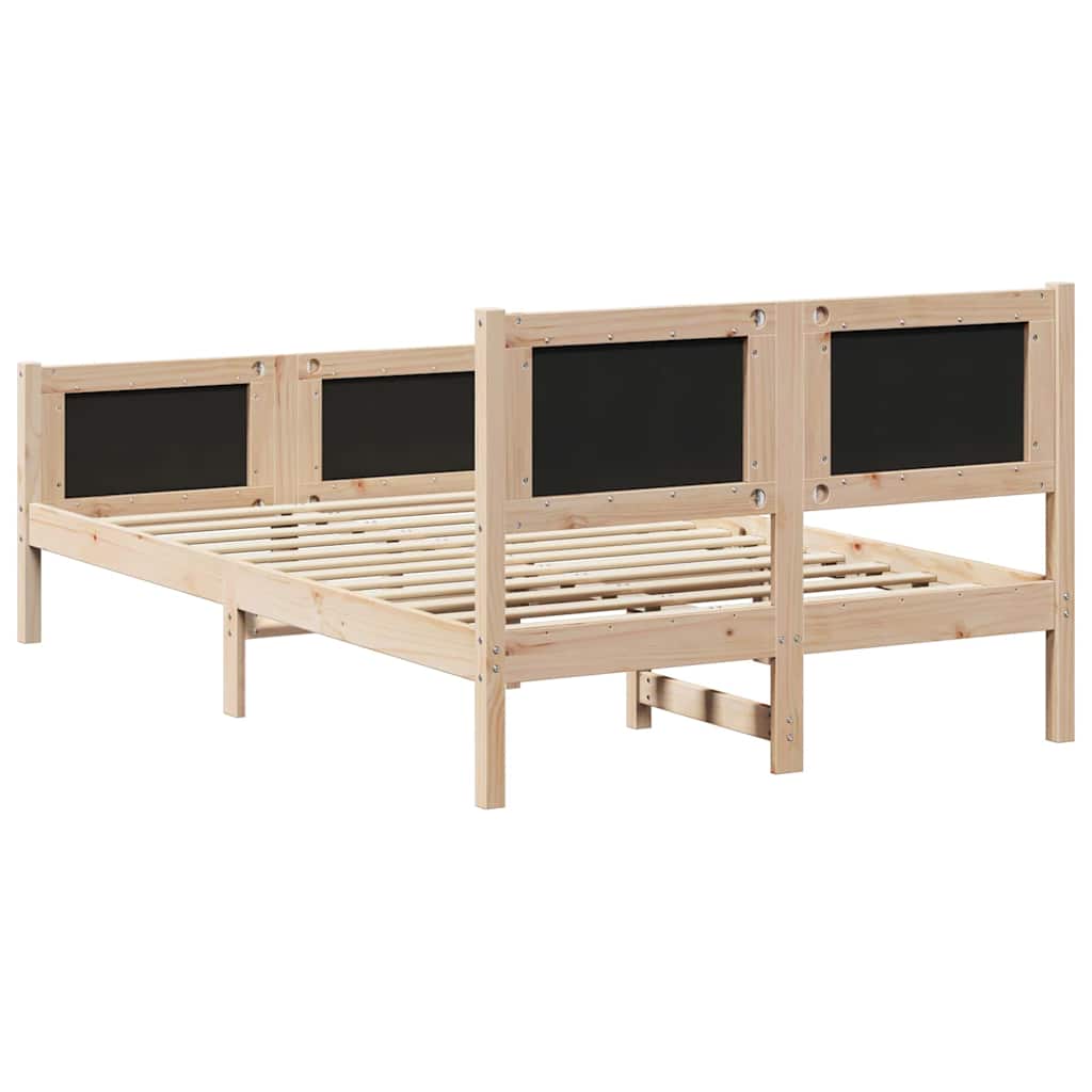 Bed Frame Black 120 x 190 cm Solid Pine Wood