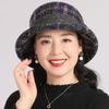Tweed Fisherman Hat Thickened Warm Bowler Hat Elegant Bucket Hat  For Ladies