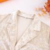 Herbst und Winter Gold Samt Langarmhemd Hose Zweiteiliges Set Warmer Hausanzug Damen Lockerer Freizeitanzug