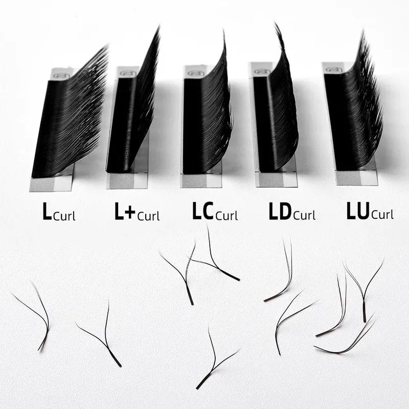 Yelix Y Eyelashes Extension 7-17mm Soft Brazilian Cilia and LU Curl Two Tip Volume Fan Lash Extension Supplies Faux Cils YY Lash