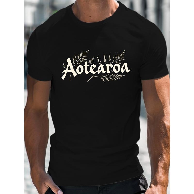 Men s Pattern T-Shirt- Casual Crew Neck, Short Sleeve, Lightweight Summer Tee , Casual Summer Wear Crew Neck T-Shirt Breathable Fabric S