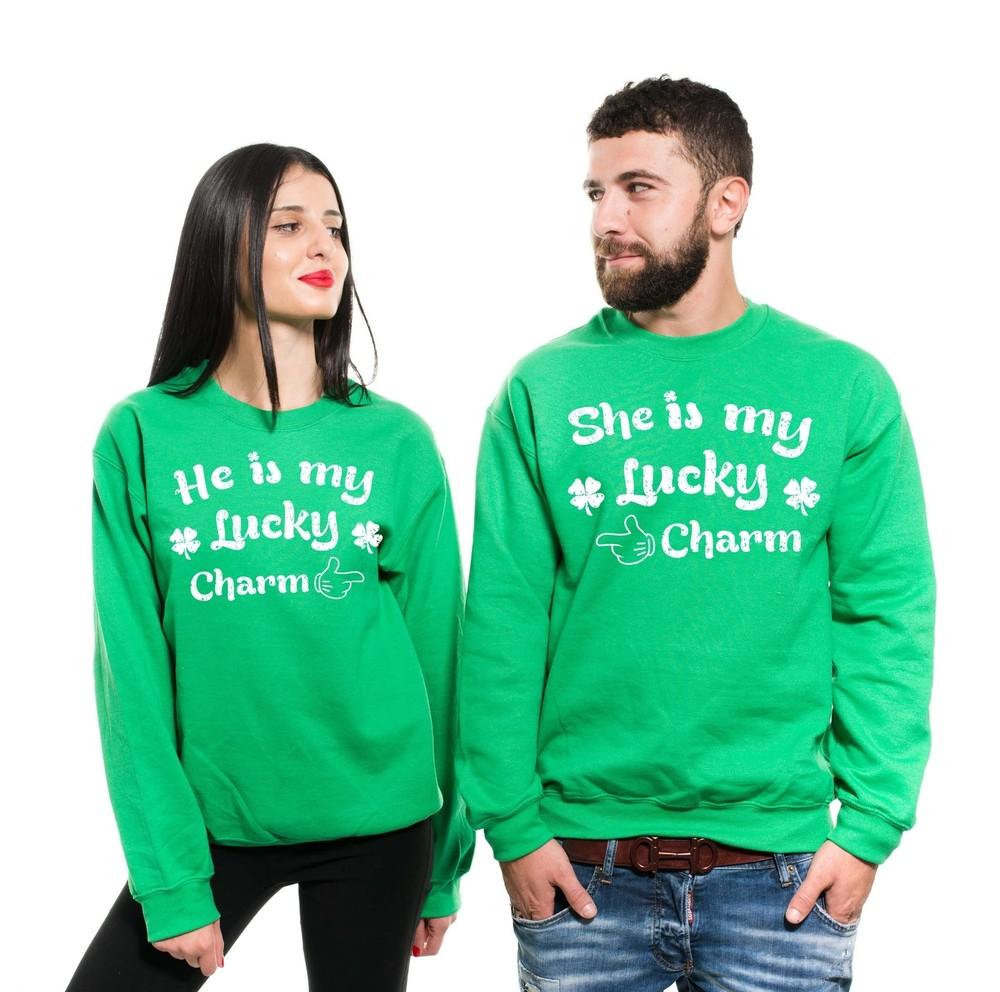 Saint Patricks Matching Sweaters Lucky Charm Shirt St Patrick s Day Couple Gifts Unisex T-Shirt XL