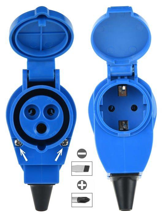 Double prise industrielle - Electraline - 55086 - IP44 - Câblable - Extérieur