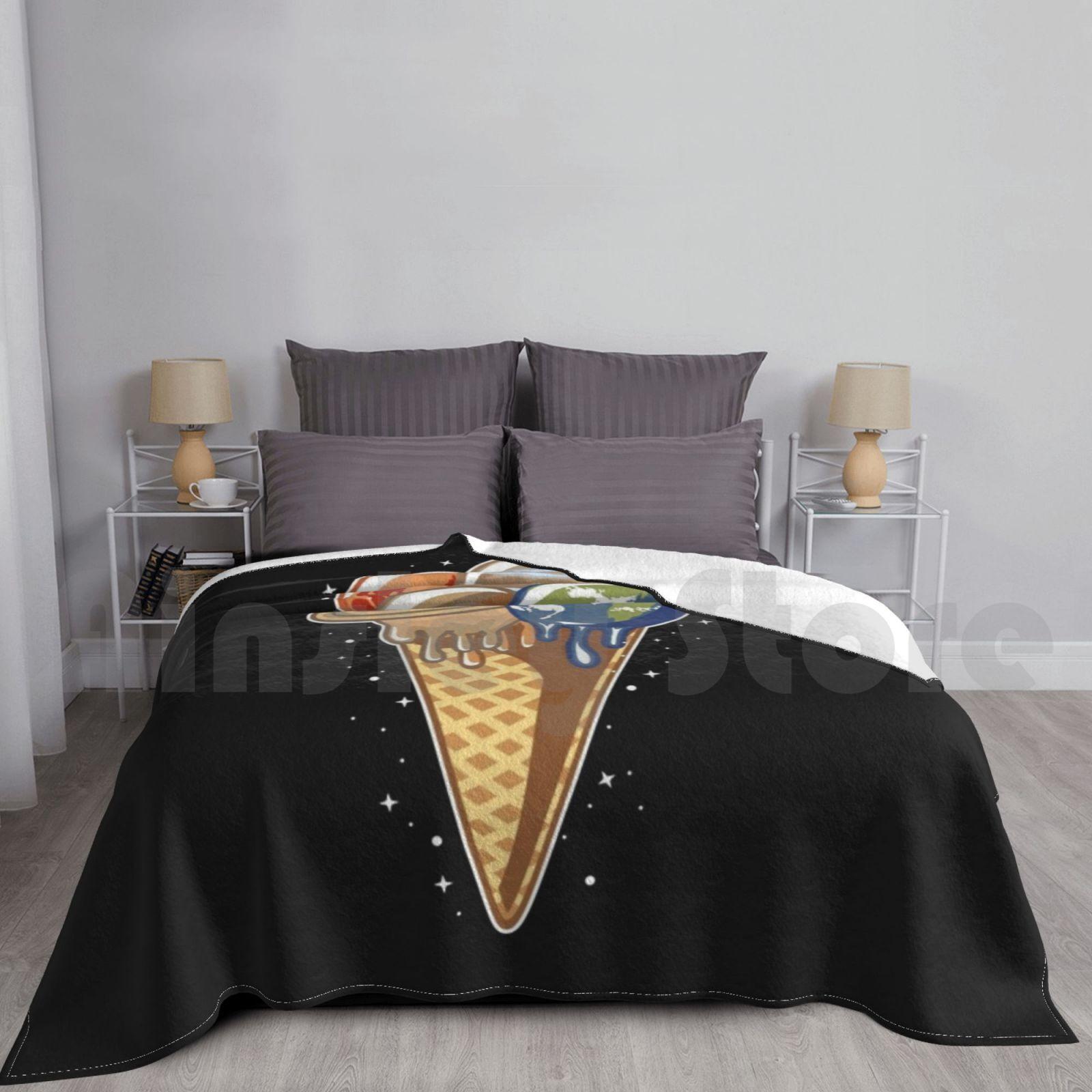 Blanket Planet Ice Cream 76 Ice Cream Ice Cream Food Cream Icecream Ice Treats Tasty Size: 75*100cm, Weight: 230 GSM