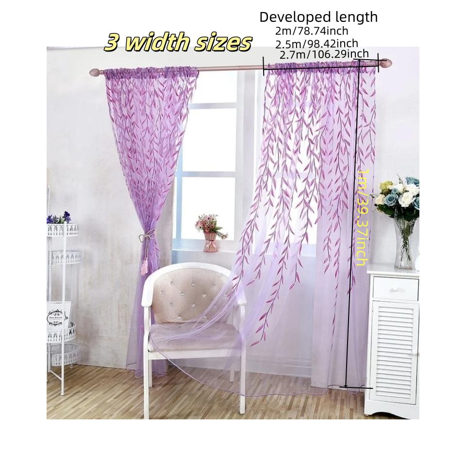 1pc Curtains Cute Gauze Curtains Cozy Panel Drapes for Living Room Porch Nursery Window Decor