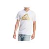 Adidas Metallic Logo Print Sports Short Sleeve T-Shirt Men Tops White II3466