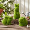 Moss Green Bunny Figurine Simulation Moss Animal Sculpture Decorations  Outdoor Patio