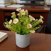Potted Artificial Flower Spring Fake Wildflowers in Vase Small Realistic Faux Flower Decor