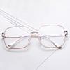 Fashion Unisex Square Metal Myopia Frame Glasses Anti-blue Eyewear Spectacles