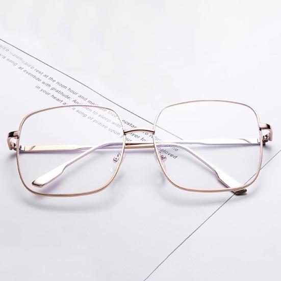 Fashion Unisex Square Metal Myopia Frame Glasses Anti-blue Eyewear Spectacles