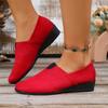 Wedge heel casual single shoes women's summer new shallow mouth pointed head large size one pedal suede single shoes
