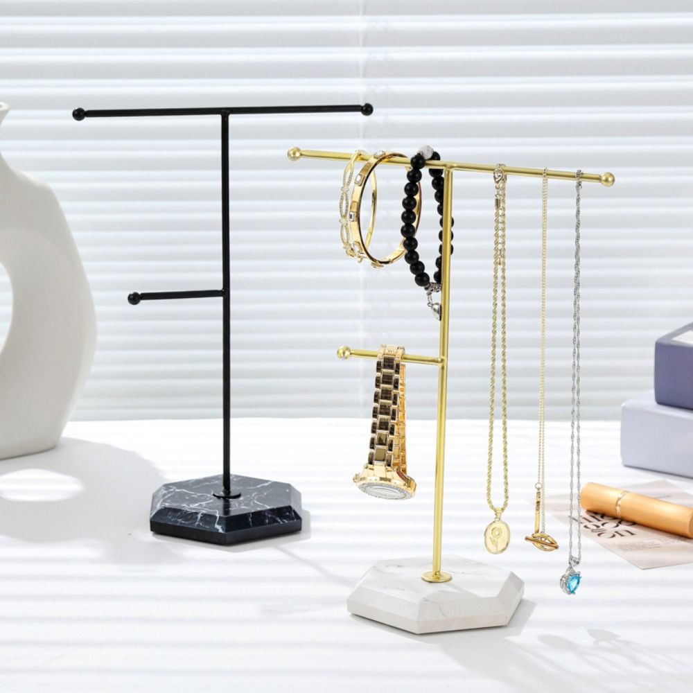 Metal Plated Ring Storage Rack Stable Base Jewelry Hanging Holder Retail Display