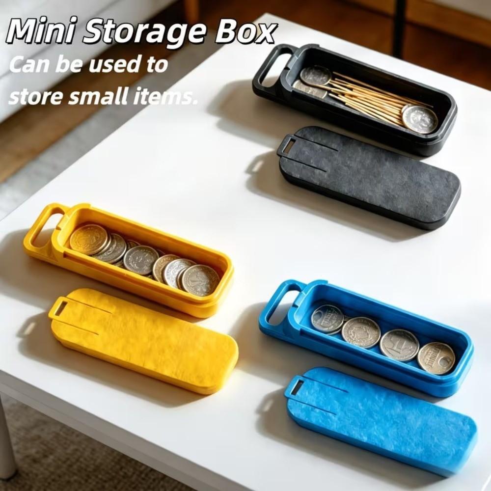 2pcs Portable Storage Case Mini Storage Box Plastic Sliding Lid Small Item Container Handle Multicolor Small Storage Box