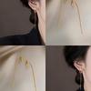 Copper-Plated Real Gold, Slightly Inlaid Zircon, Water Drop-Shaped Long Fringed Earrings, Niche Design Sense, Fashionable Earphones, Exquisite