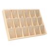 Wooden Velvet Jewelry Display Tray Showcase Storage Case For Earring Bangle Necklace (18 Slots)