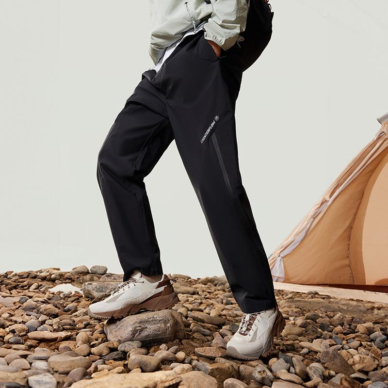 Li Ning CF Su Series See Dragon In The Wild Solid Color Reflective Letter Straight Leg Knitted Sports Pants Men Pants Black AYKU623-1