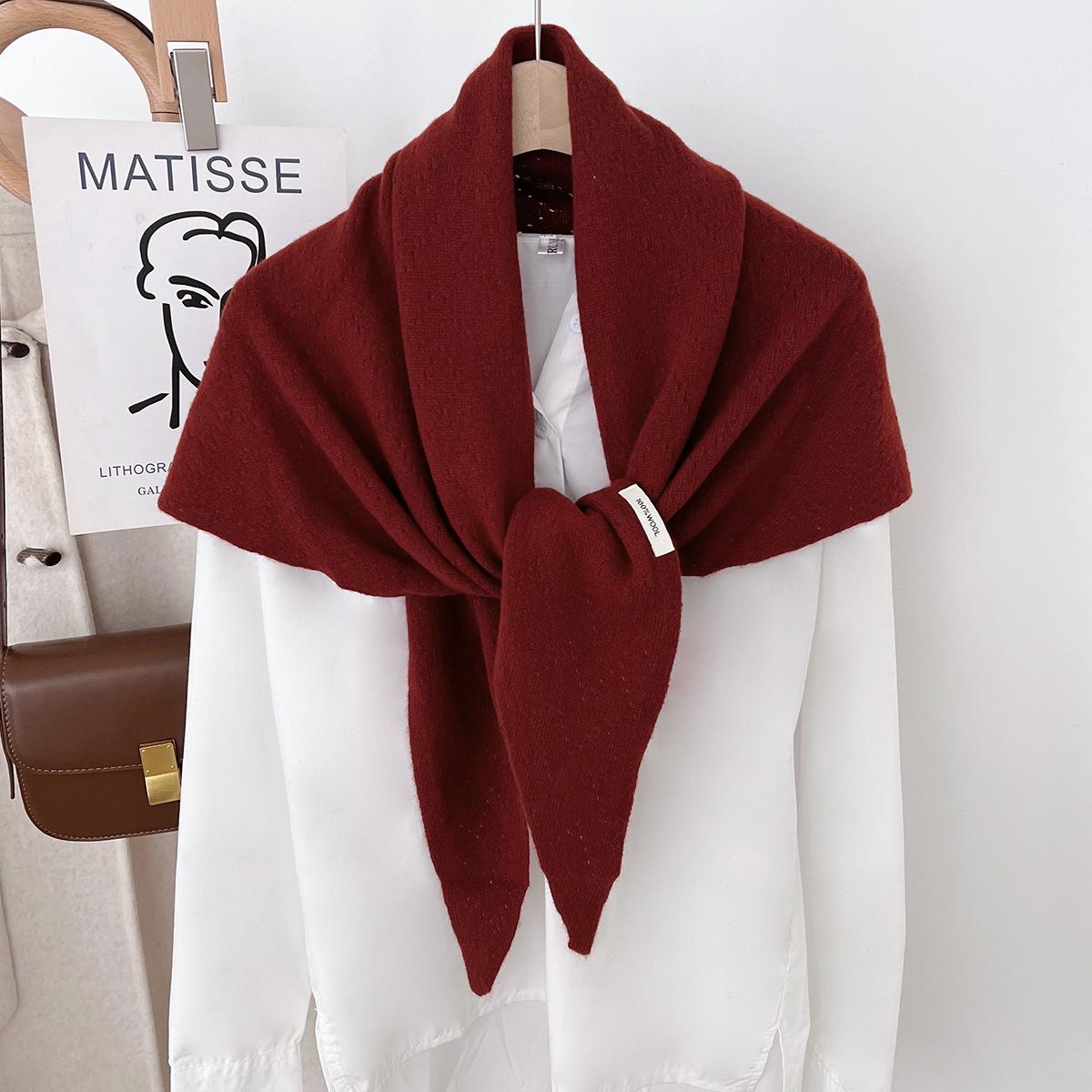 

Wool Fashion Big Size Women Shawls Triangle Scarf Winter Cappa Thicken Warm Neckerchief Luxury Wraps Bufanda