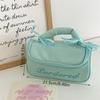 Cute Ballet Style Leather Cosmetic Bags Large Capacity Handbag Travel Portable Storage Bags Toiletry Bags Girly Makeup Bag Gifts