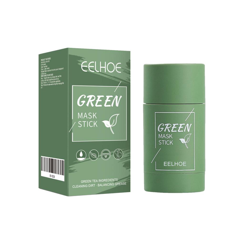 40g Maschera Solida al Tè Verde Rimuovi Punti Neri Pulisce i Pori Stick Imperfezioni Facciali Punti Neri Restringe Pulizia Viso Maschera Idratante