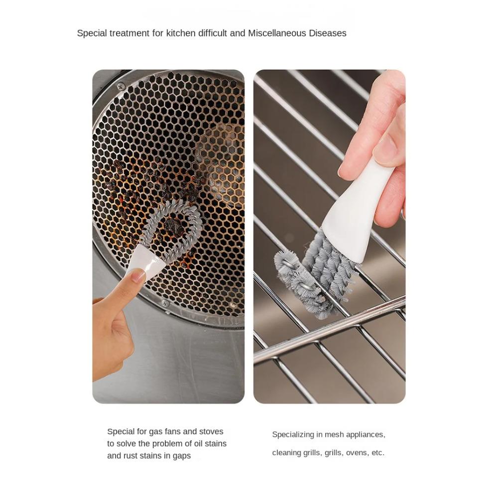 1PC Grill Brush V-shaped Hooked Scraper Multifunctional BBQ KitNet Cleaning Brush for Kitchen Stove Sink Oven Cleaning BrushTool