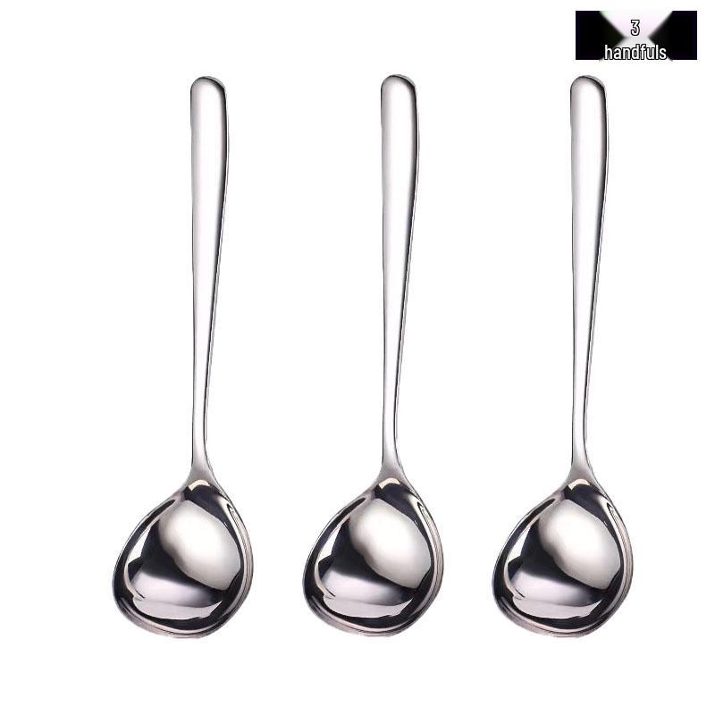 Korean Style Stainless Steel Deepened Soup Spoon with Large Head