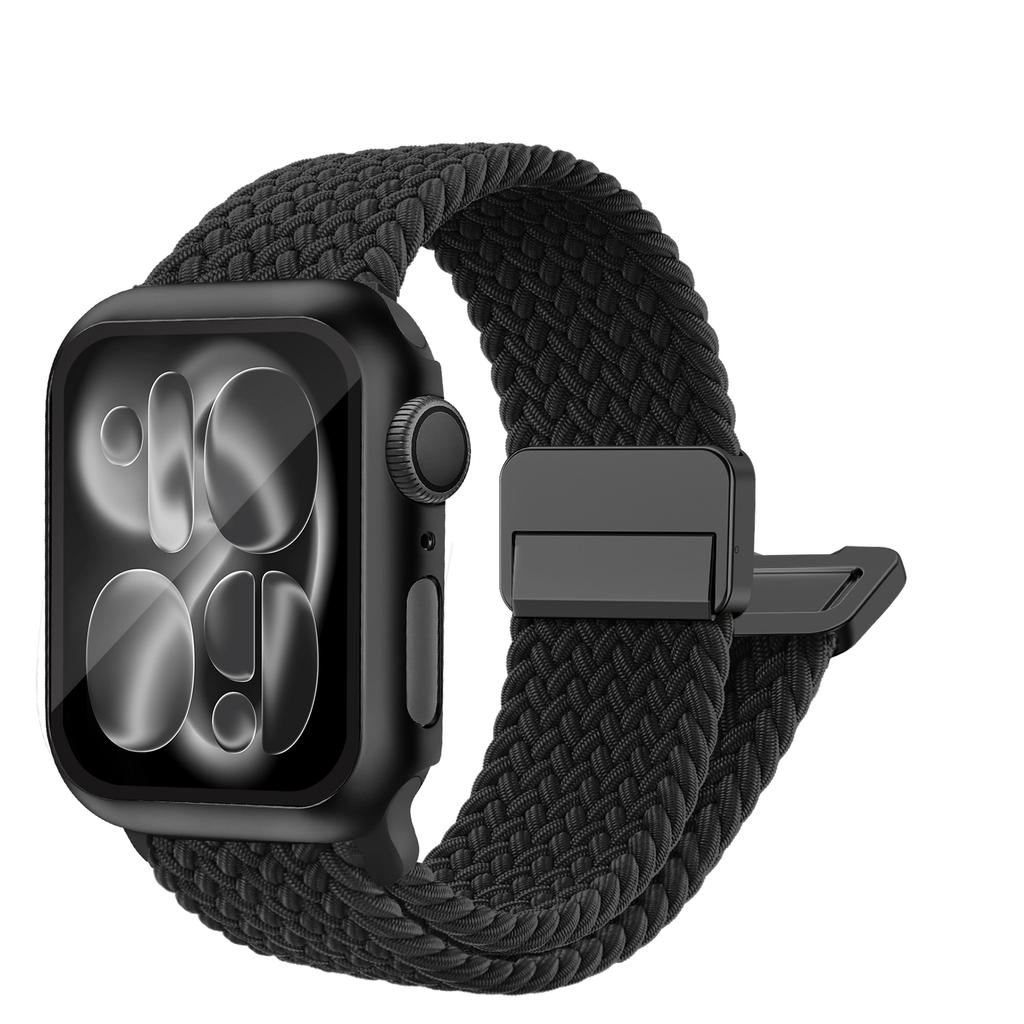 Case+Braided Strap For Apple Watch Bands 40mm 45mm 41mm 44mm 46mm 42mm magnetic correa Bracelet iWatch series se 3 6 7 8 9 10 11
