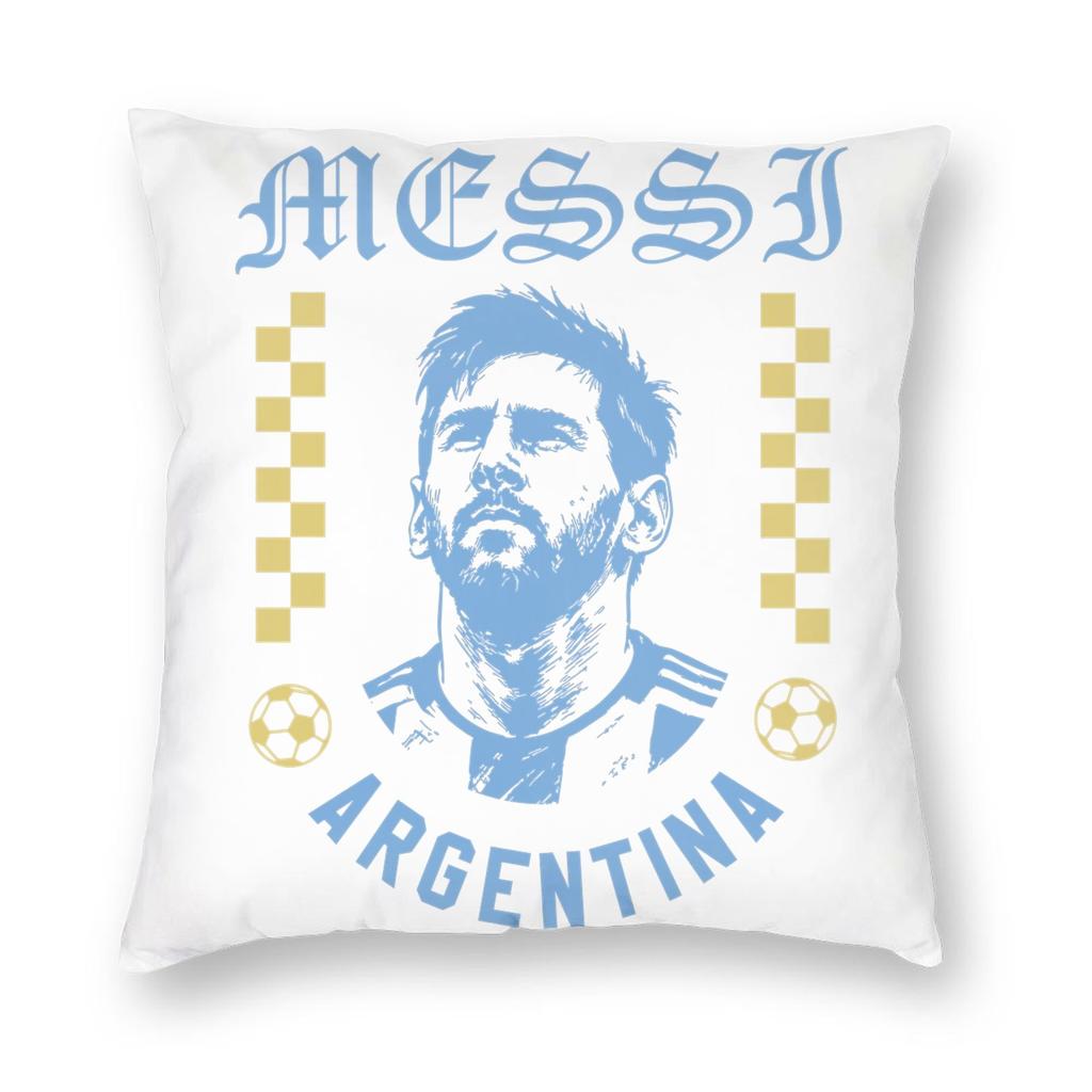 Football Messis Pillowcase Soft Fabric Cushion Cover Gift Throw Pillow Case Cover Home Zippered Xcm
