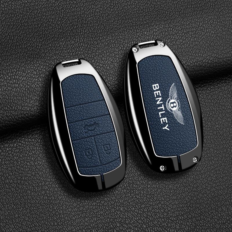 Zine Alloy Car Key Case Cover Shell Holder For Bentley Flying Spur Continental GT Bentayga Mulsanne Protector Remote Accessories HL1