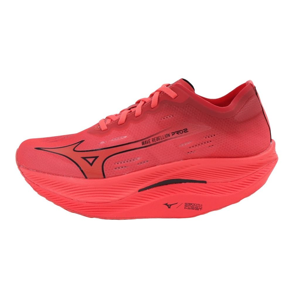 Mizuno Wave Rebellion Pro 2 Track Lightweight and Resilient for and Size 2E Shoes, Jogging, Marathons, Training, Ekiden, Red/Black, 23.0 Cm,