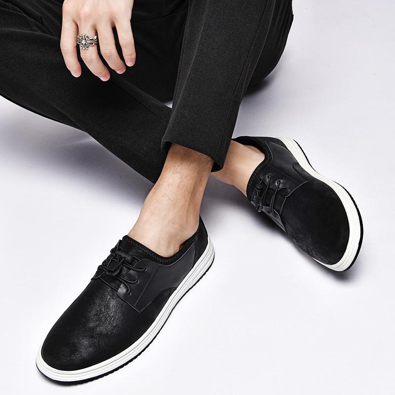 Man Genuine Leather Casual Shoes Business shoes Luxury Brand Leather shoes Breathable High Quality Comfy Frosted Formal Shoes